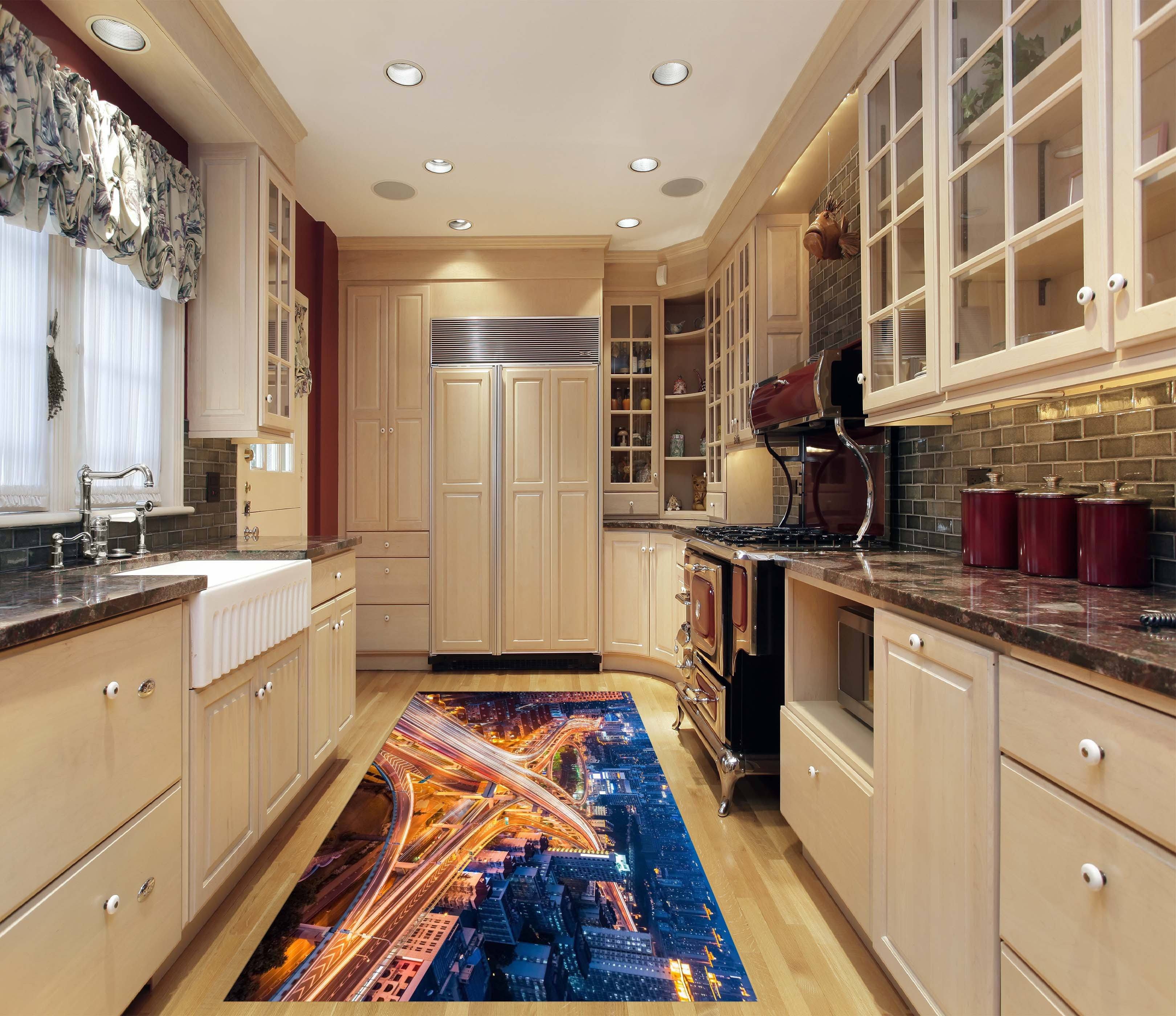 3D City Night View 700 Kitchen Mat Floor Mural Wallpaper AJ Wallpaper 