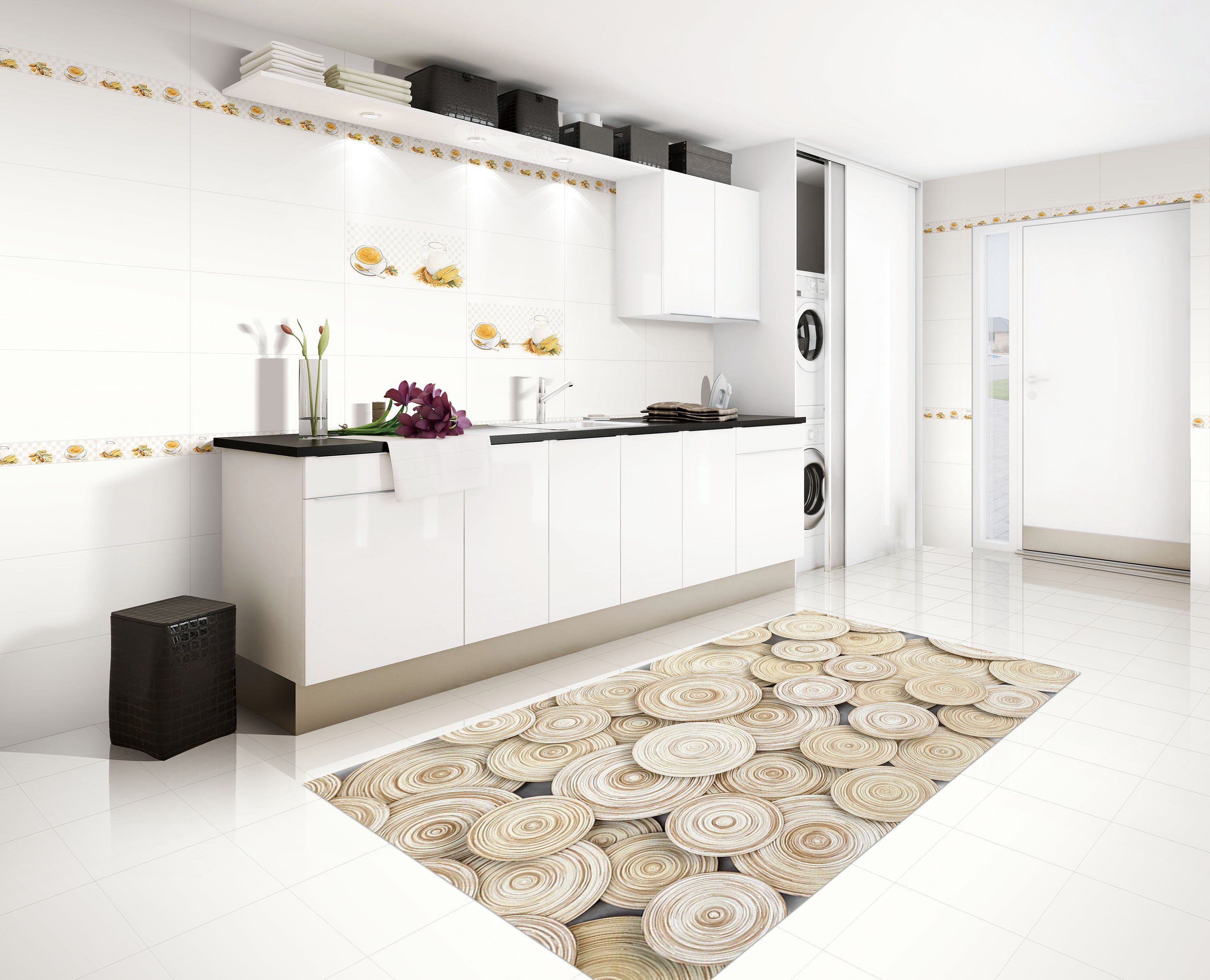 3D Circles Pattern 156 Kitchen Mat Floor Mural Wallpaper AJ Wallpaper 
