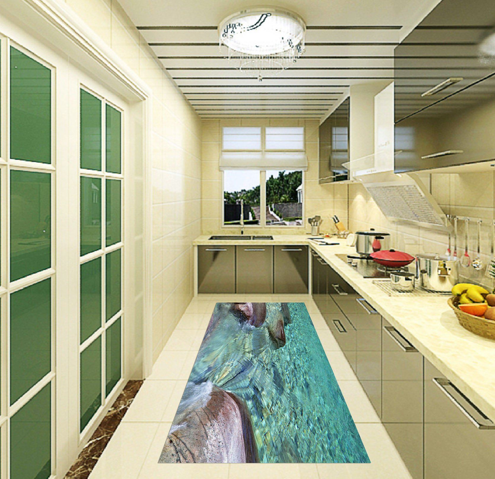 3D Crystal Clear Water 18 Kitchen Mat Floor Mural Wallpaper AJ Wallpaper 