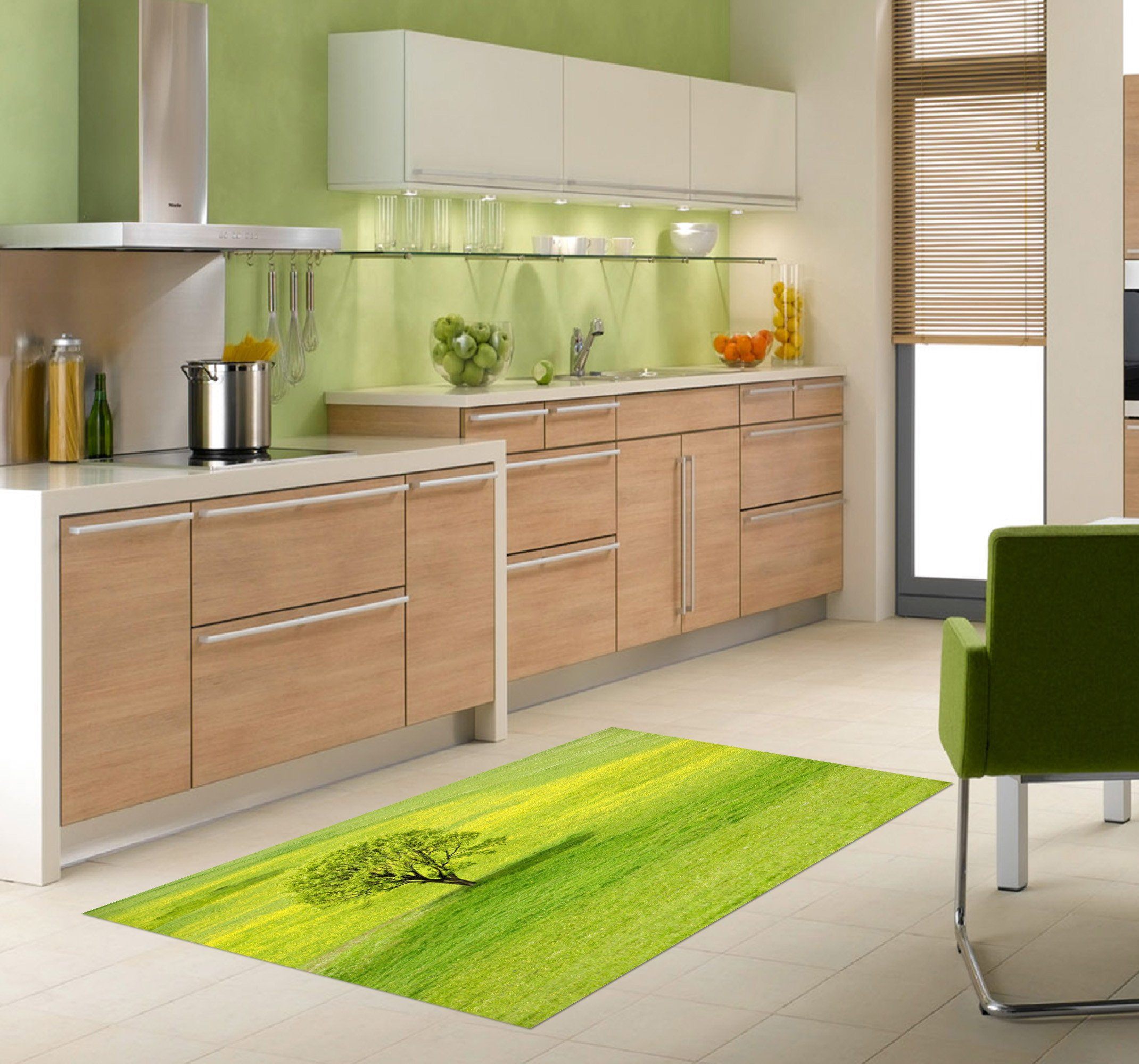 3D Grassland Tree 109 Kitchen Mat Floor Mural Wallpaper AJ Wallpaper 