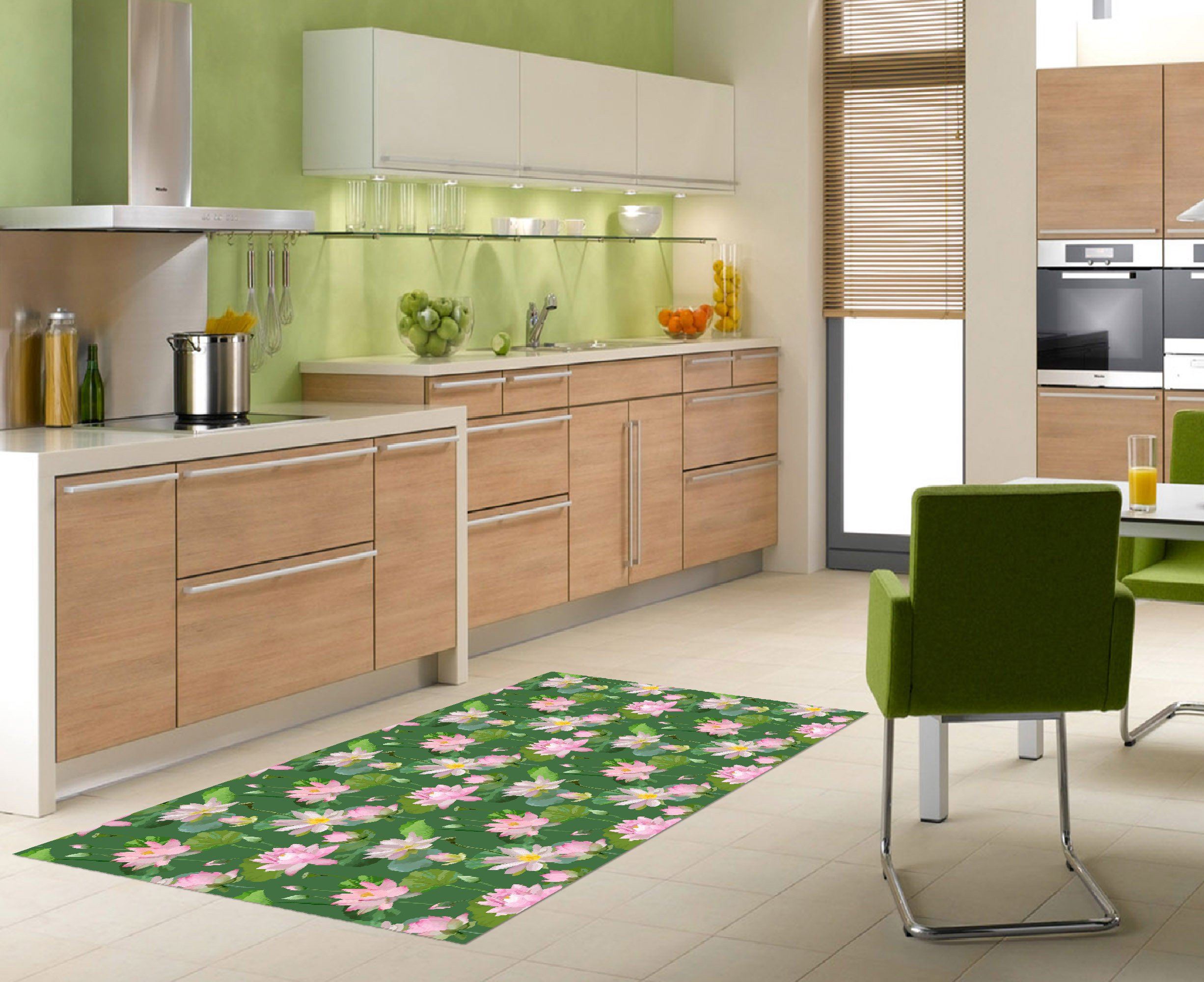 3D Lotus Flowers 538 Kitchen Mat Floor Mural Wallpaper AJ Wallpaper 