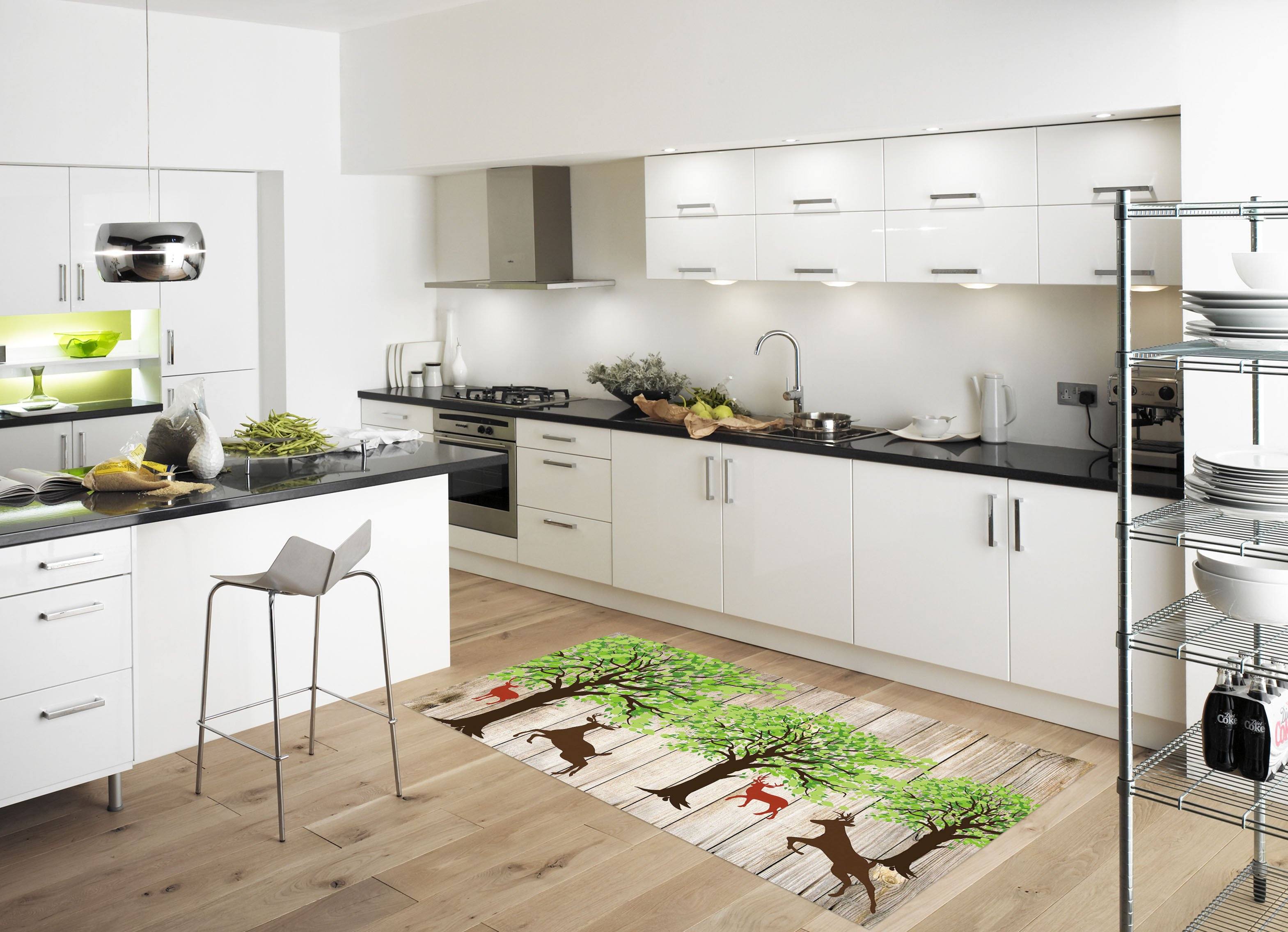 3D Wood Boards Trees Pattern 612 Kitchen Mat Floor Mural Wallpaper AJ Wallpaper 