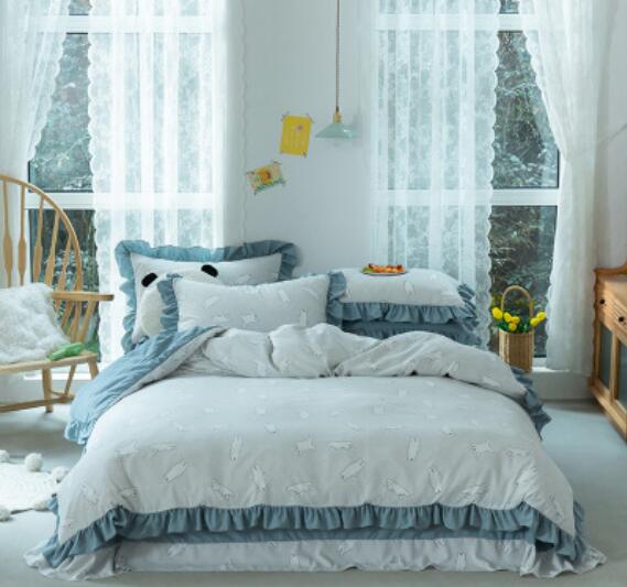 3D Light Blue 17163 Bed Pillowcases Quilt
