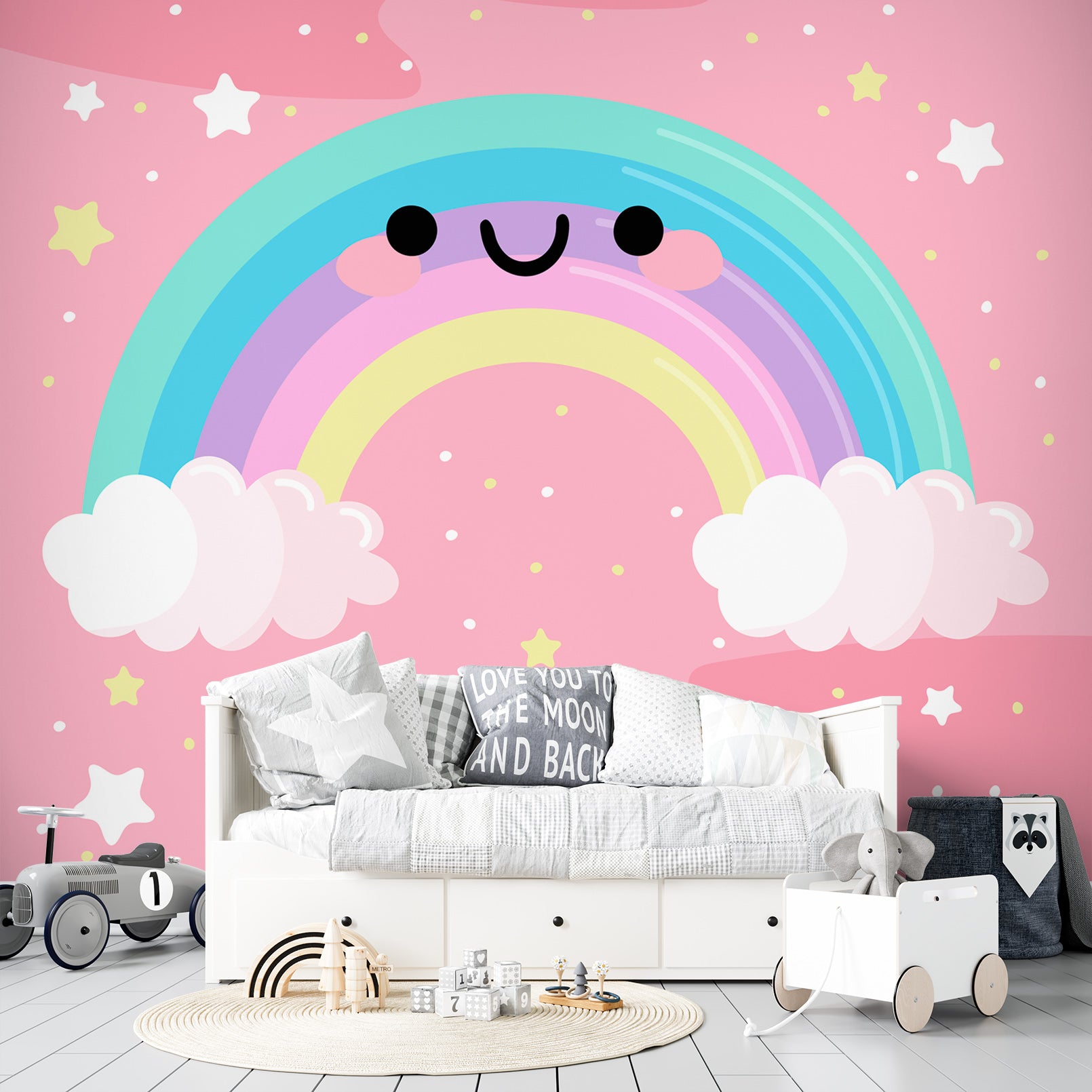 3D Rainbow Clouds 58087 Wall Murals