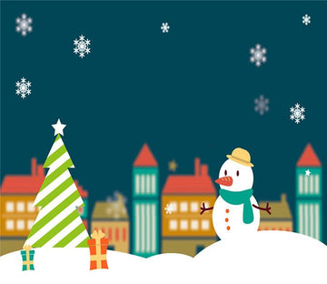 3D Christmas Sky Snowman Building 3 Wallpaper AJ Wallpapers 