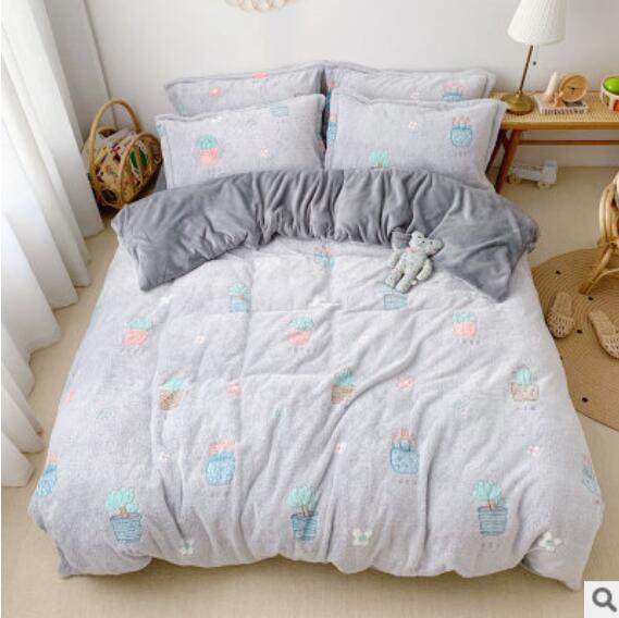 3D Gray Cactus Potted 30131 Bed Pillowcases Quilt