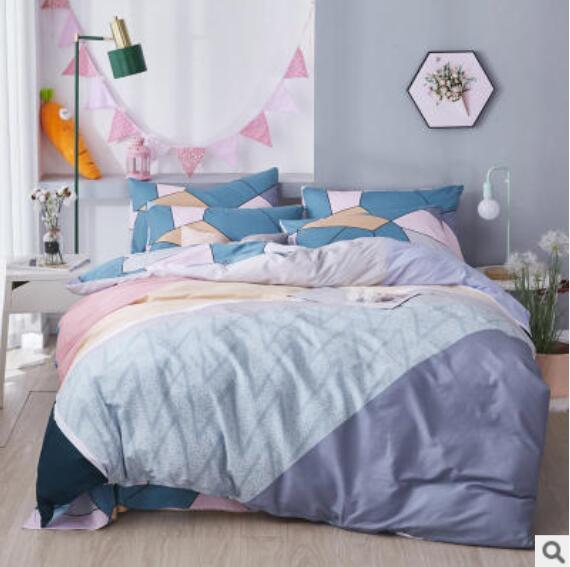 3D Blue Stitching 50090 Bed Pillowcases Quilt