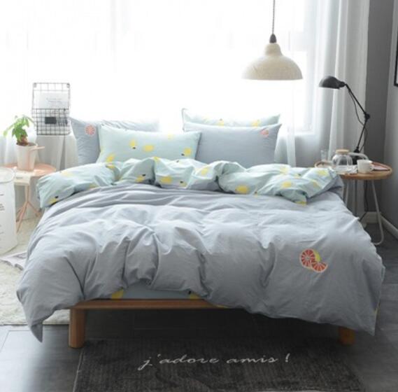 3D Gray Lemon 20279 Bed Pillowcases Quilt