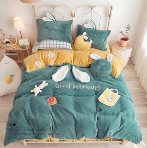 3D Green 40021 Bed Pillowcases Quilt