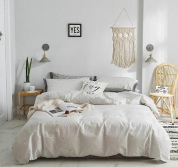 3D Creamy-White 18106 Bed Pillowcases Quilt