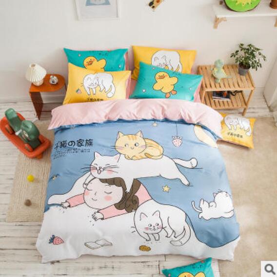 3D Cartoon Cats 50099 Bed Pillowcases Quilt