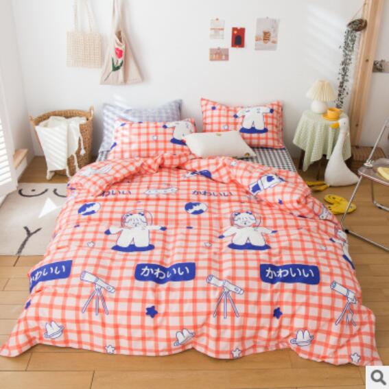 3D Orange Grid 40224 Bed Pillowcases Quilt