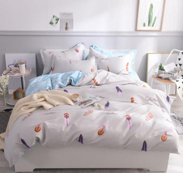 3D White Pattern 30283 Bed Pillowcases Quilt