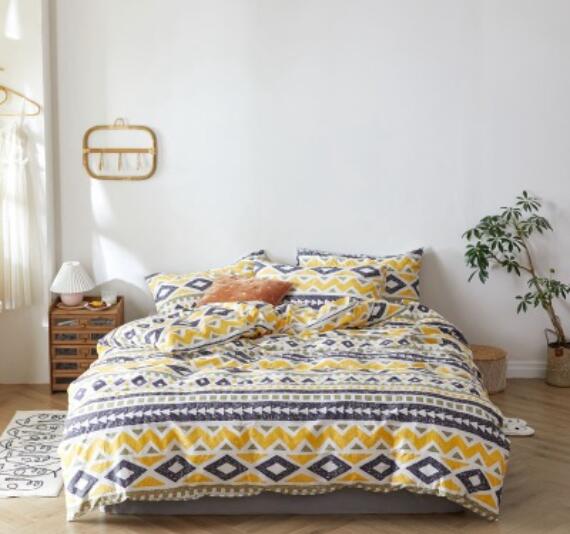 3D Yellow Purple Lines 30023 Bed Pillowcases Quilt