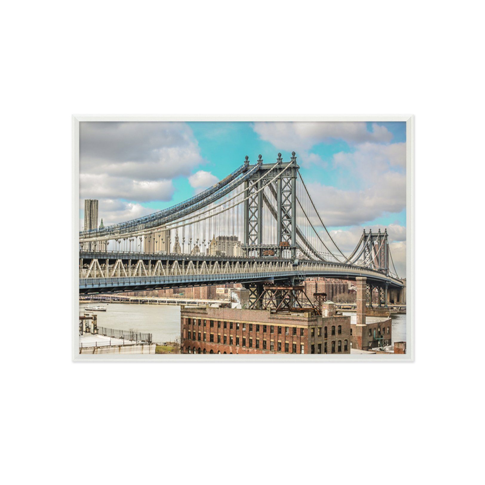 3D Long Bridge 016 Fake Framed Print Painting Wallpaper AJ Creativity Home 