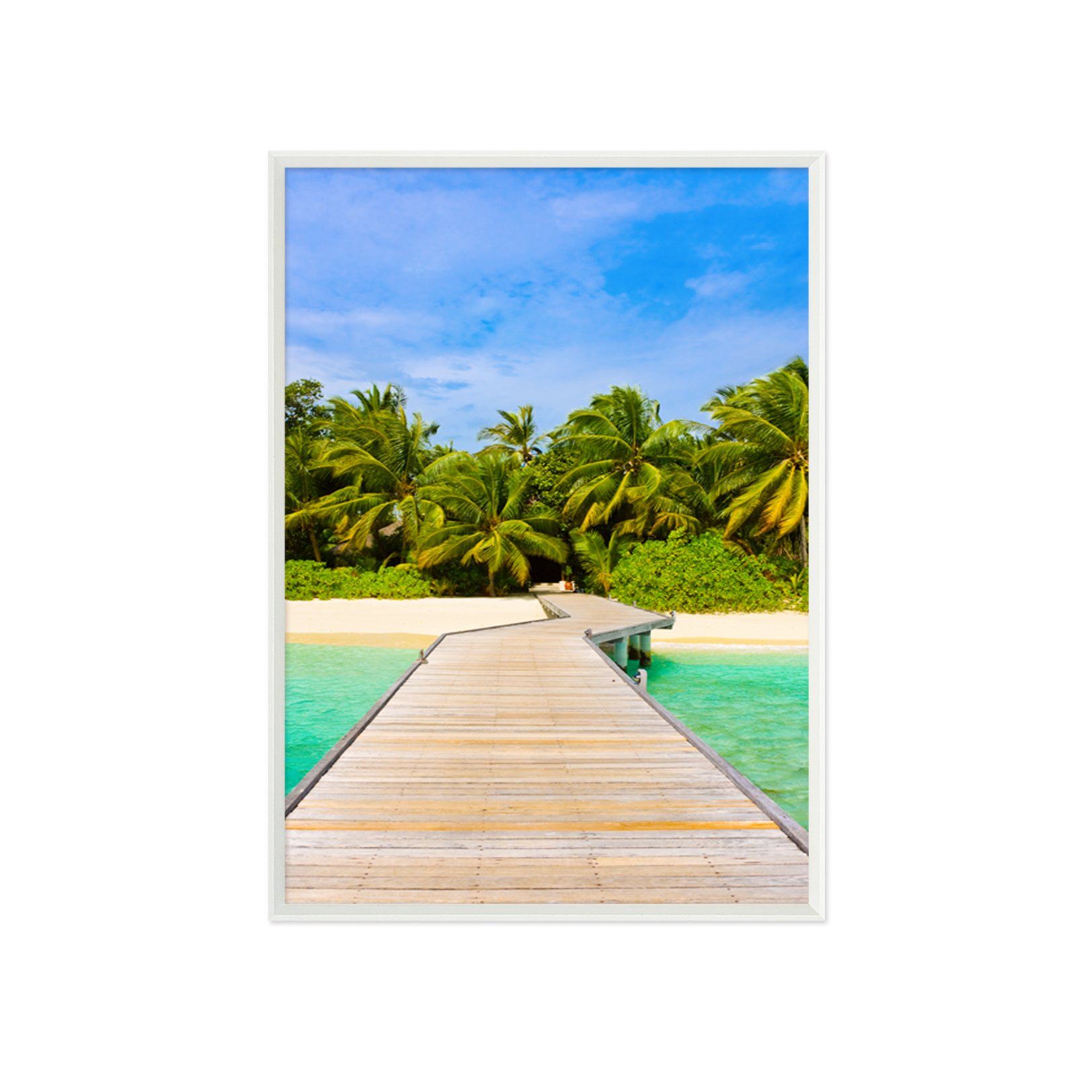 3D Wooden Bridge 011 Fake Framed Print Painting Wallpaper AJ Creativity Home 