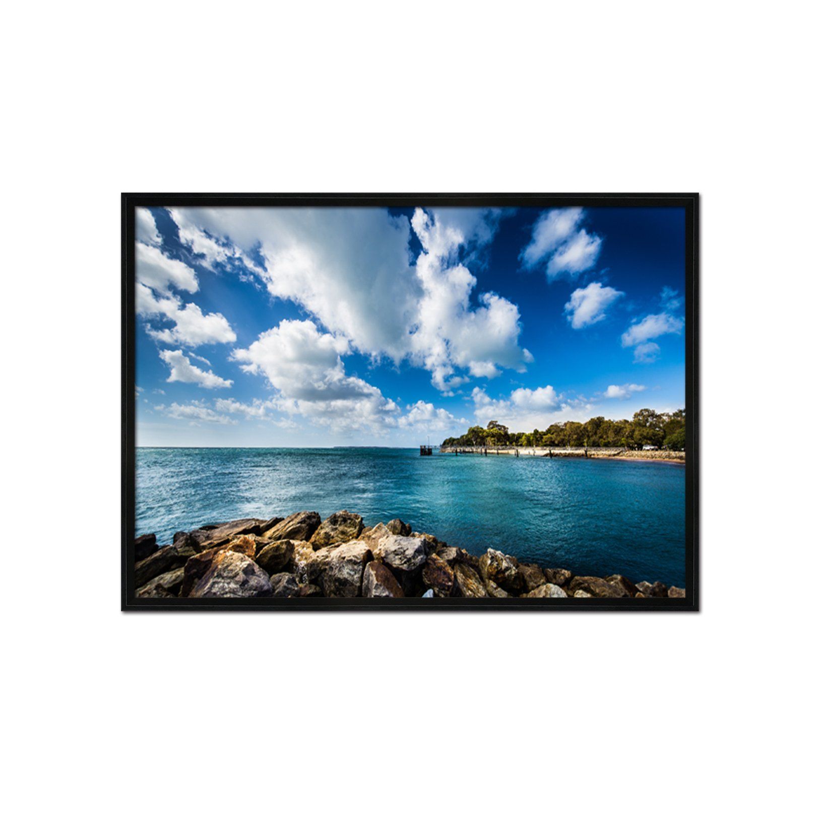 3D Beautiful Sea 002 Fake Framed Print Painting Wallpaper AJ Creativity Home 