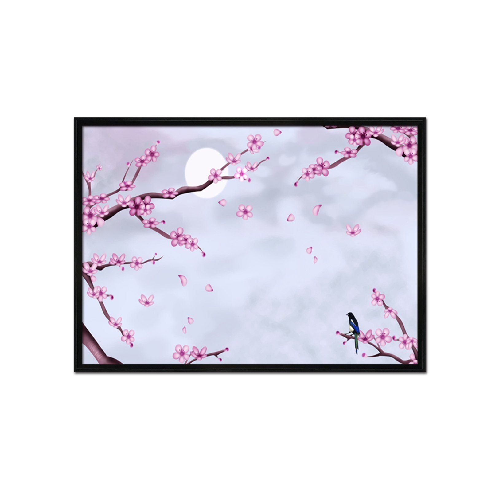 3D Moon Plum 200 Fake Framed Print Painting Wallpaper AJ Creativity Home 