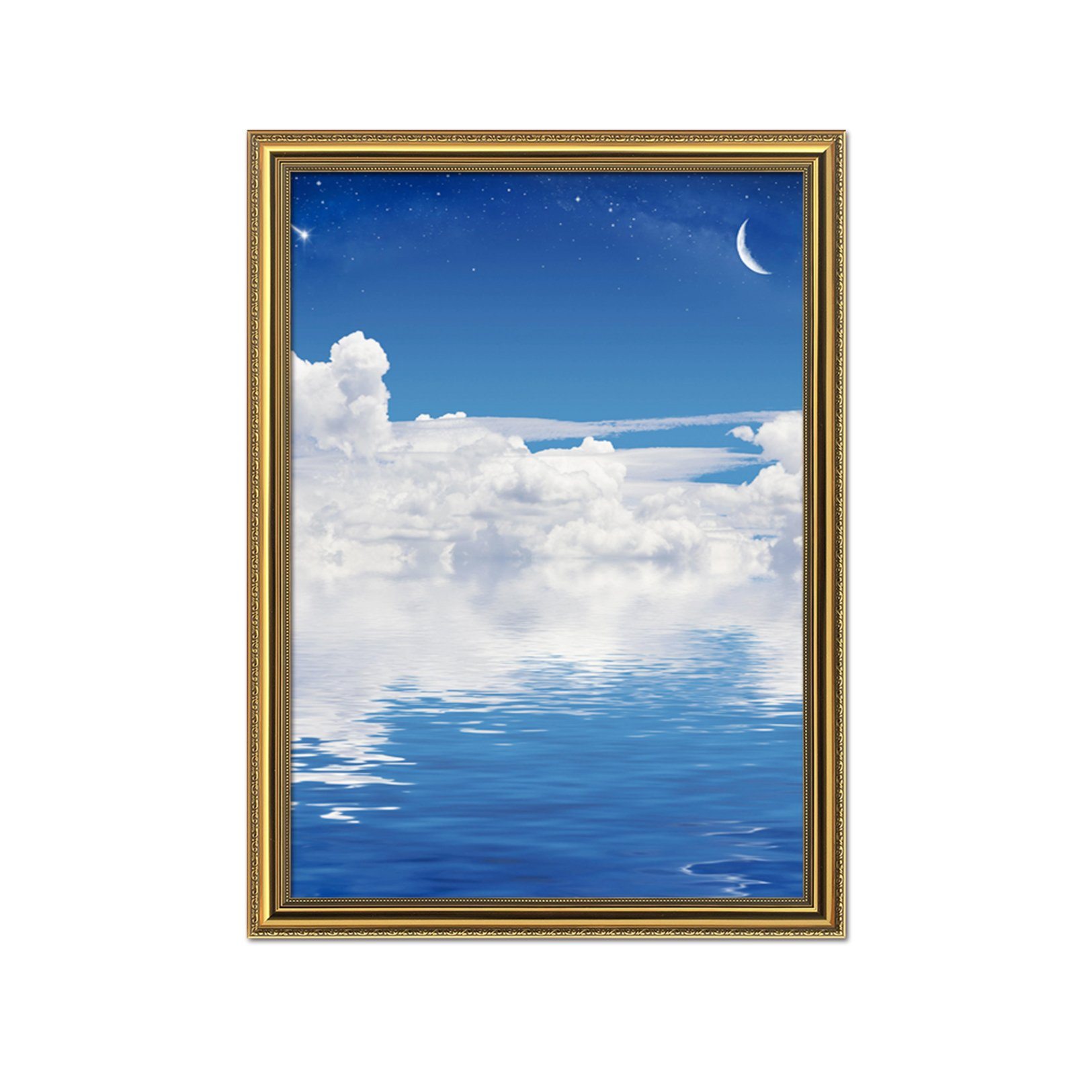 3D Moon Sea 028 Fake Framed Print Painting Wallpaper AJ Creativity Home 