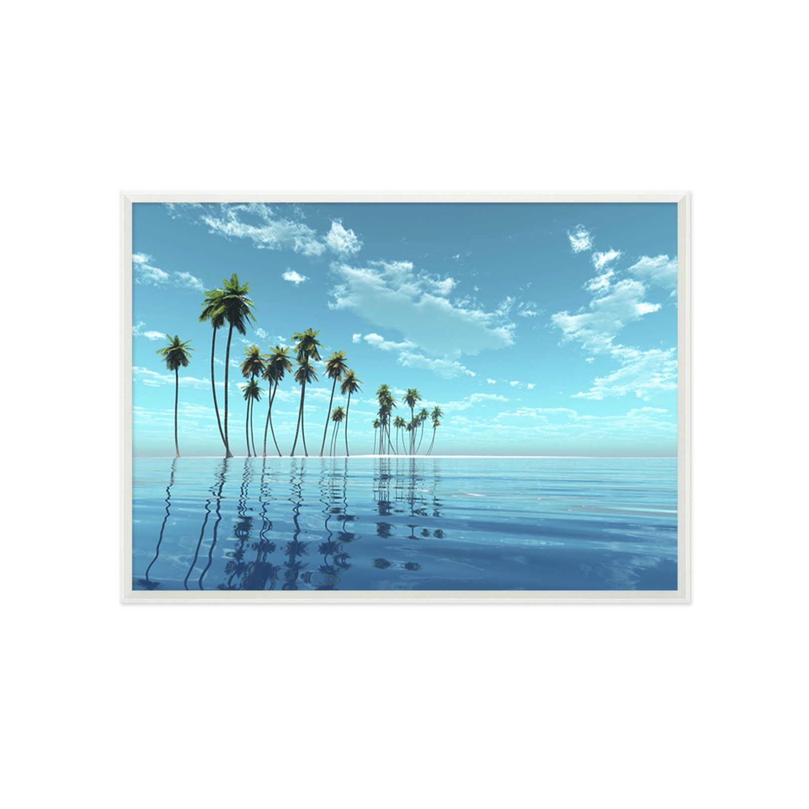 3D Seaside Coconut 186 Fake Framed Print Painting Wallpaper AJ Creativity Home 
