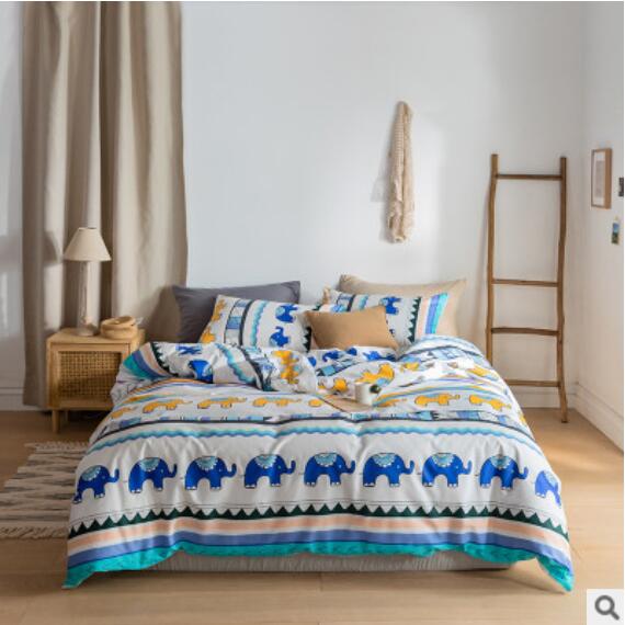 3D Blue Elephant Pattern 30051 Bed Pillowcases Quilt