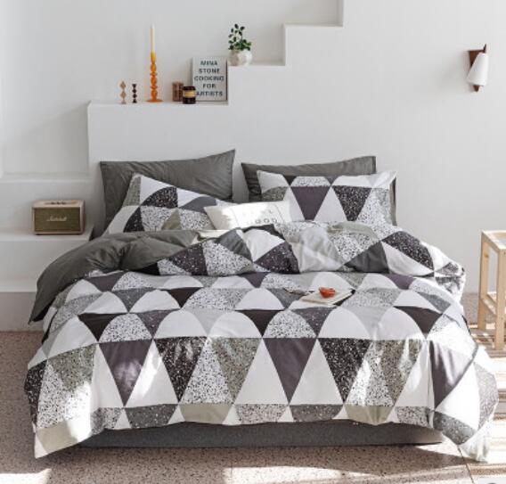 3D Gray Triangle 14062 Bed Pillowcases Quilt