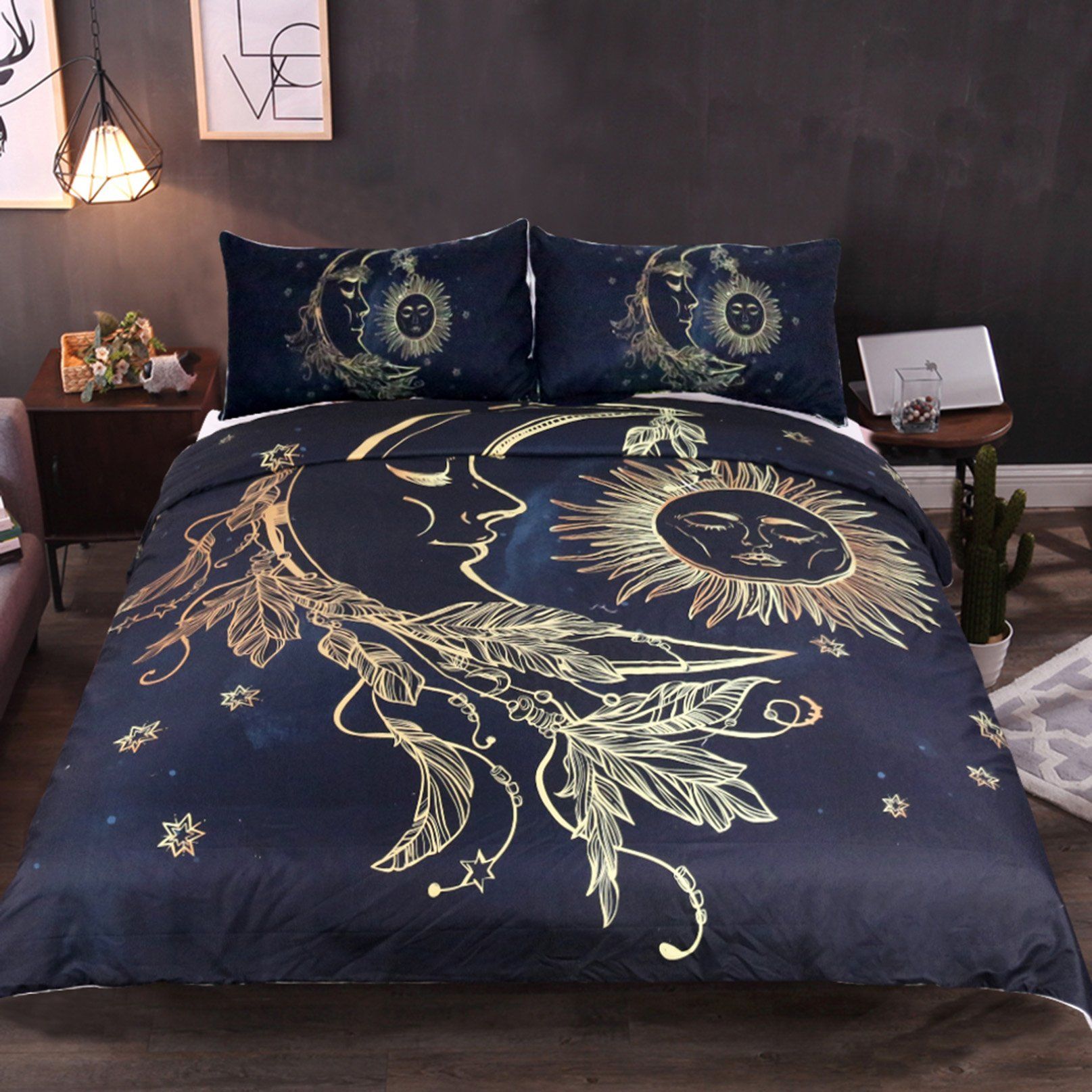 3D Moon And Sun 202 Bed Pillowcases Quilt Wallpaper AJ Wallpaper 
