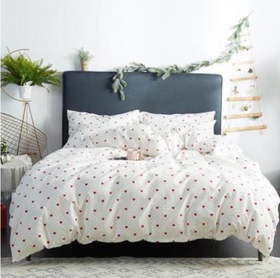 3D White Small Heart 17180 Bed Pillowcases Quilt