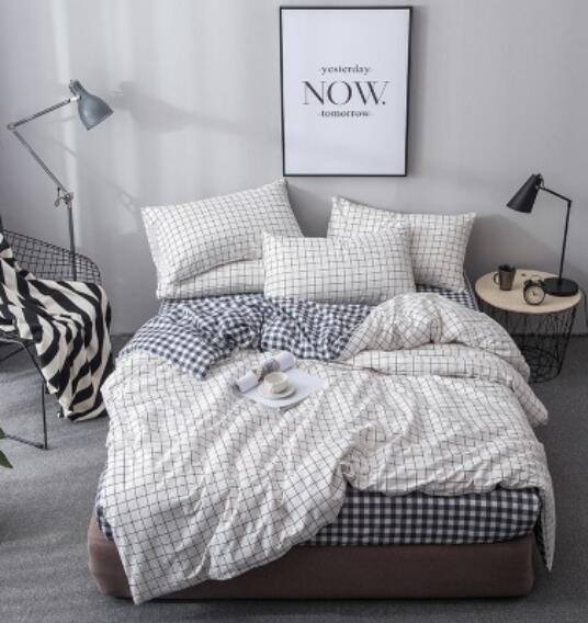 3D White Grid 17183 Bed Pillowcases Quilt