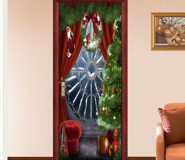3D waterwheel bow painting door mural Wallpaper AJ Wallpaper 