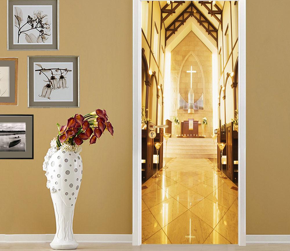3D holy Cross Church door mural Wallpaper AJ Wallpaper 