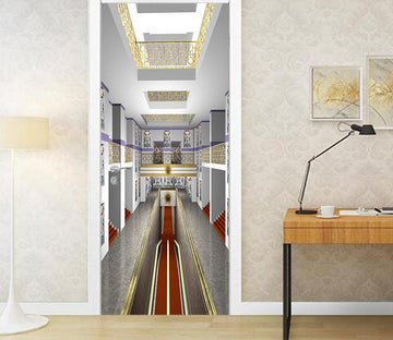 3D hollow carved corridor door mural Wallpaper AJ Wallpaper 