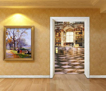 3D deluxe living room door mural Wallpaper AJ Wallpaper 