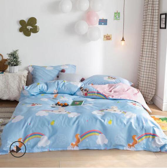 3D Light Blue Rainbow 14100 Bed Pillowcases Quilt