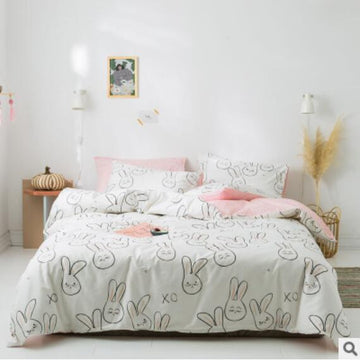 3D Rabbit Line 14174 Bed Pillowcases Quilt