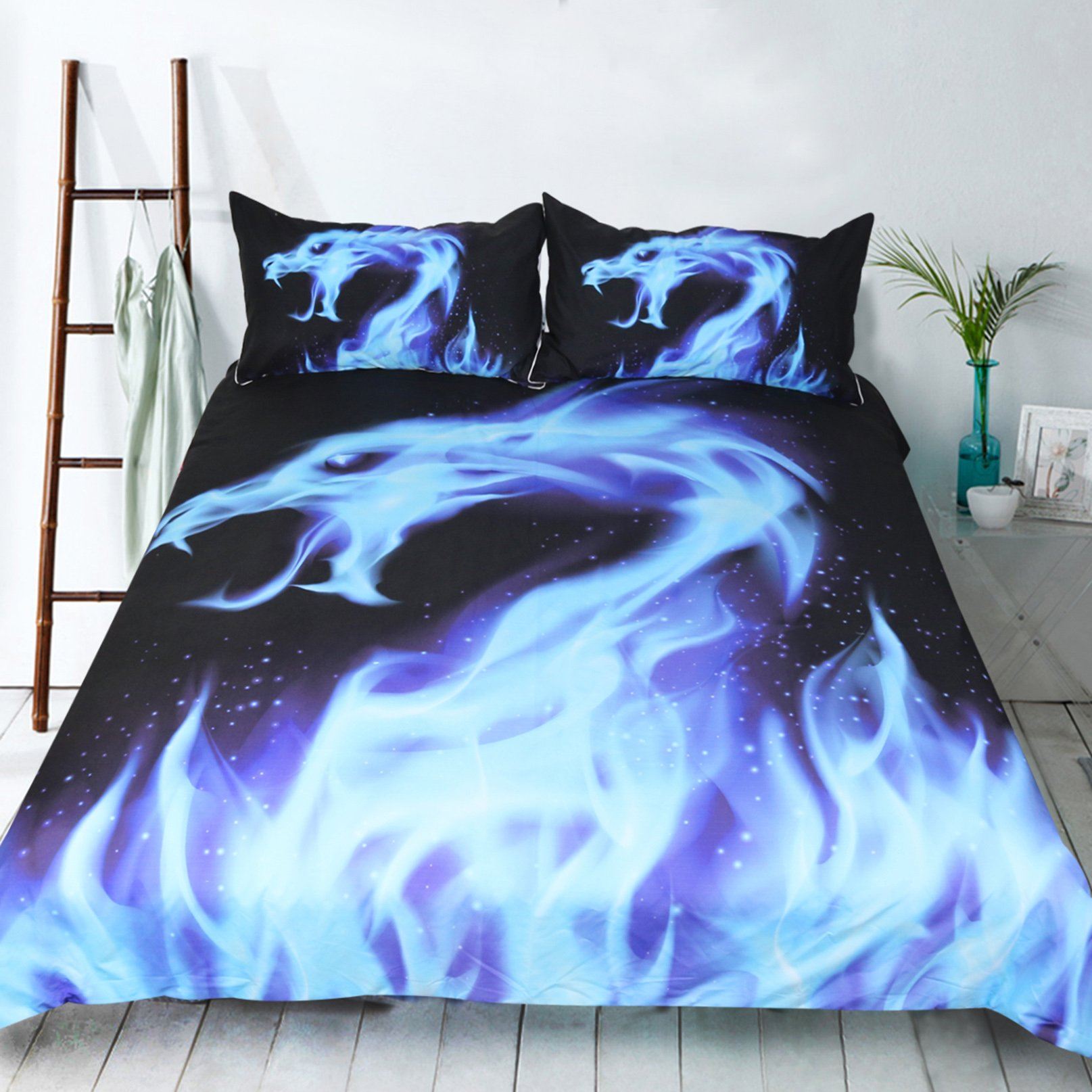 3D Blue Flame 160 Bed Pillowcases Quilt Wallpaper AJ Wallpaper 