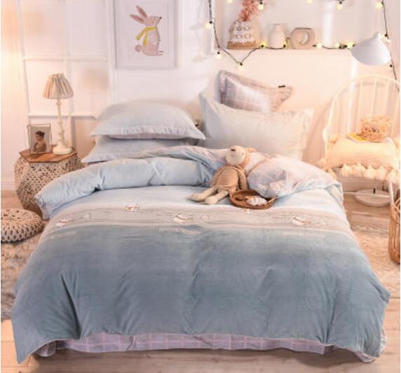 3D Light Blue 20082 Bed Pillowcases Quilt