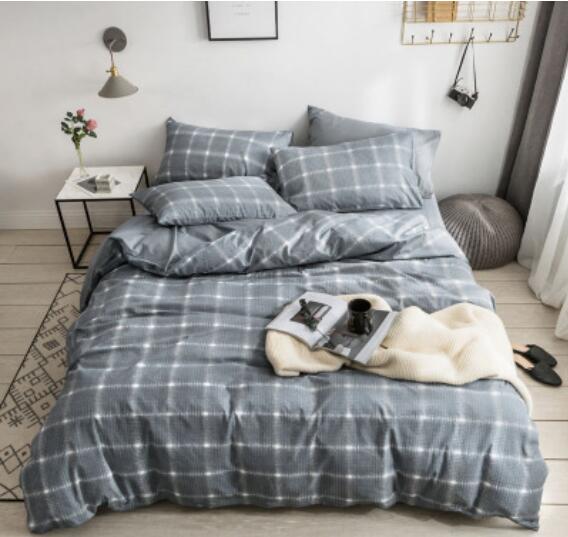3D Gray Grid 15081 Bed Pillowcases Quilt