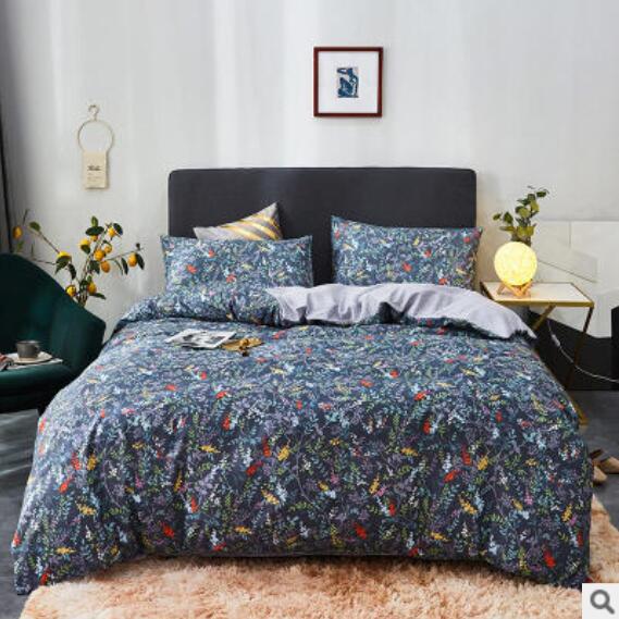 3D Dark Blue Floral 20055 Bed Pillowcases Quilt