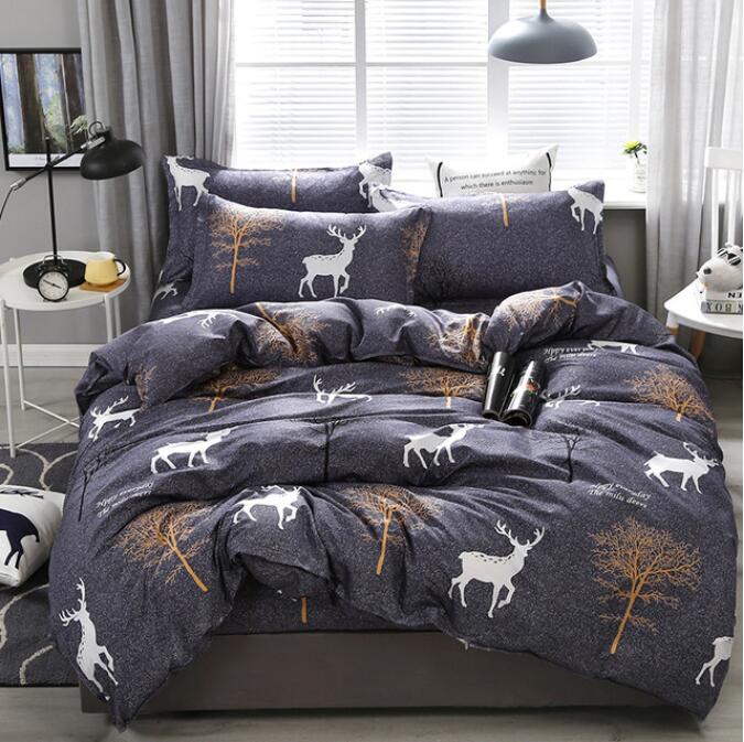3D White Deer Tree 12015 Bed Pillowcases Quilt