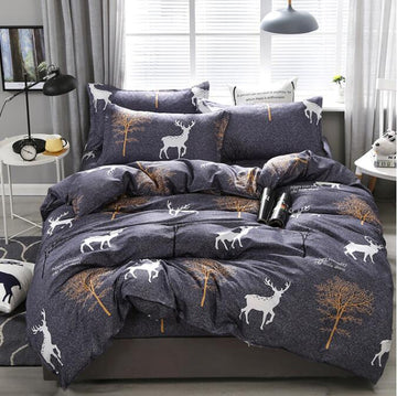 3D White Deer Tree 12015 Bed Pillowcases Quilt