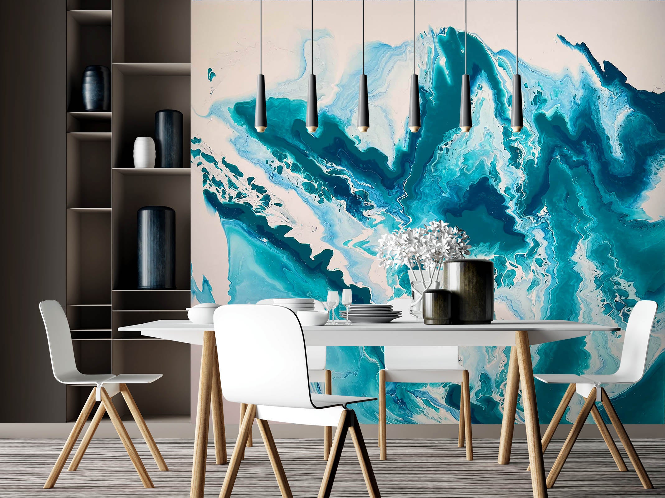 3D Blue Watercolor Mountains 3110 Skromova Marina Wall Mural Wall Murals