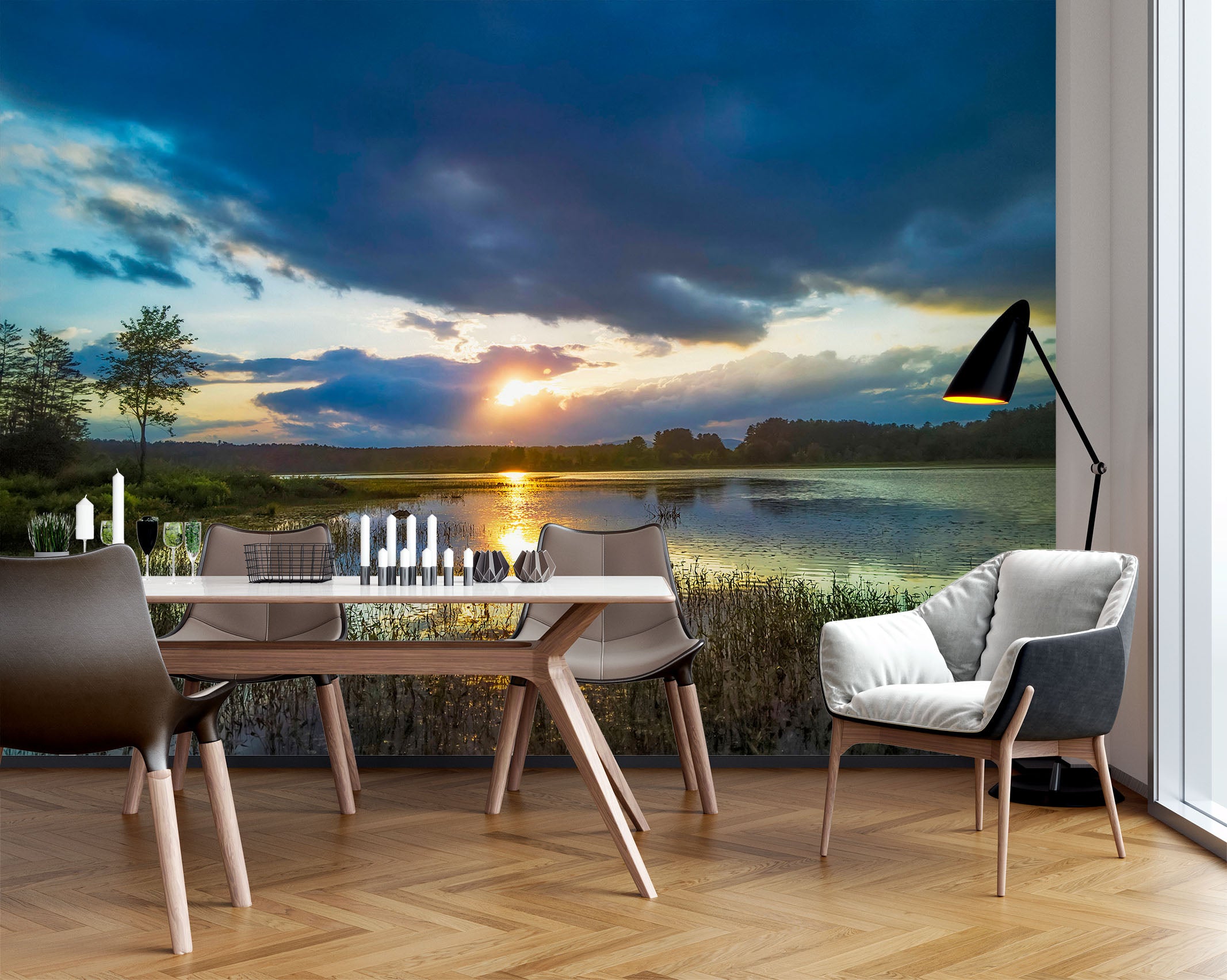 3D Lake Sky 85008 Jerry LoFaro Wall Mural Wall Murals