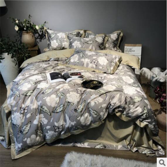 3D Grey leaves 40042 Bed Pillowcases Quilt