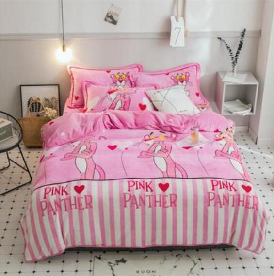 3D Pink Naughty Panther 30253 Bed Pillowcases Quilt