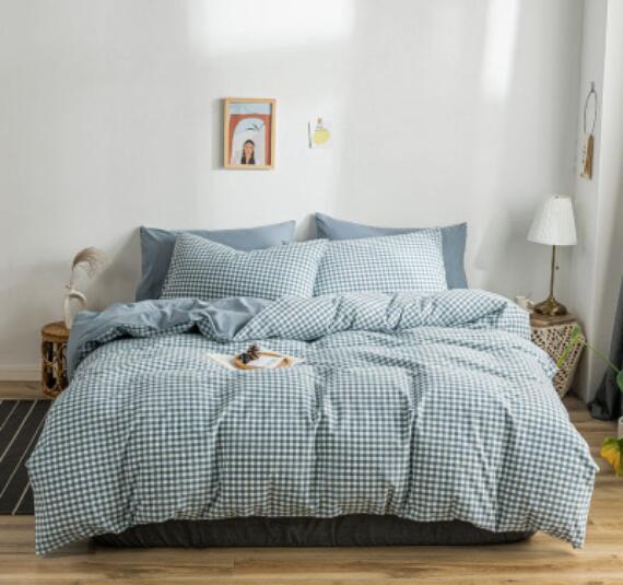 3D Light Blue Grid 15047 Bed Pillowcases Quilt