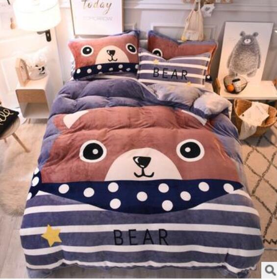 3D Bear Head 14011 Bed Pillowcases Quilt