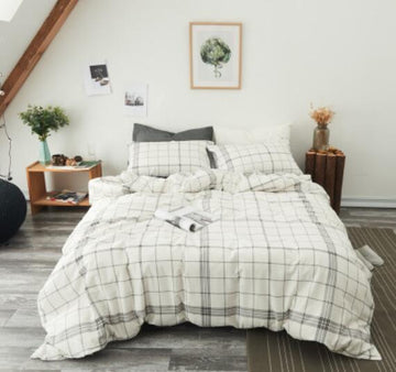 3D Light Brown Plaid 20328 Bed Pillowcases Quilt