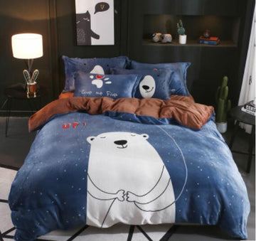 3D Cartoon Polar Bear 17030 Bed Pillowcases Quilt