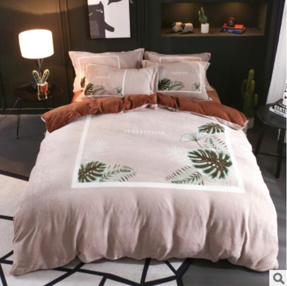 3D Leaves 17022 Bed Pillowcases Quilt